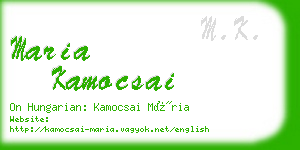 maria kamocsai business card